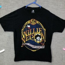 Willie Nelson Shirt Womens Large Black Zion Rootswear Outlaw Country Graphic Tee