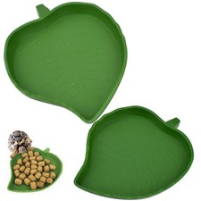 Leaf Shape Reptile Food Water Bowl 2 Pieces Reptile Plate Dish Drinking Bowl ...