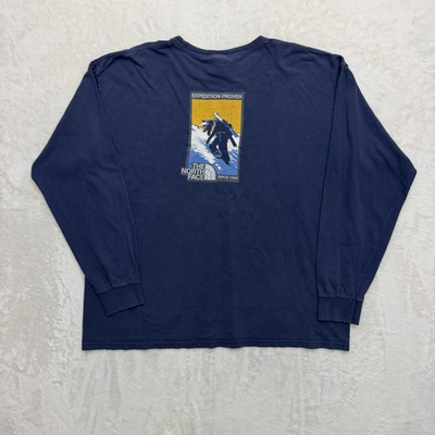 #ad Vintage The North Face Shirt Mens XL Blue Expedition Proven Graphic Distressed $18.00