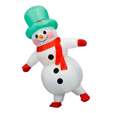 Inflatable Costume Snowman Full Body Adult Christmas Dress Up Cosplay Party Suit