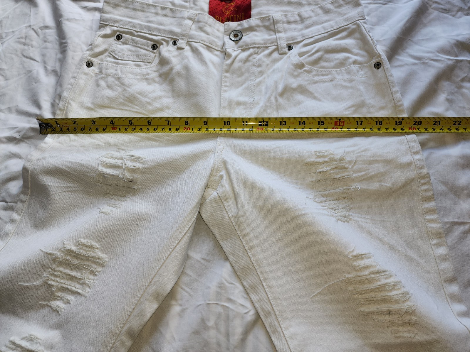 PLATINI JEANS CO. MEN'S STRAIGHT LEG DENIM WHITE JEANS SIZE 31/30 NWT!!!