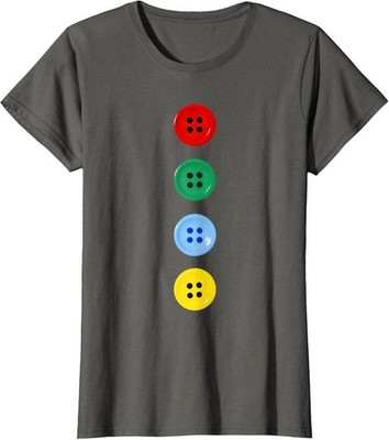 Four Groovy Buttons Cat Funny Halloween Costume Ladies' Crewneck T-Shirt