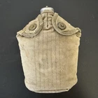 WW1 US Army Military Canteen Cover AGM Co Date 1918 With Canvas Carry Pouch