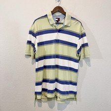 Tommy Hilfiger Vintage Y2K Preppy Striped Polo Shirt Mens XL 90s Cotton Ivy Prep