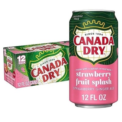 ***LIMITED EDITION*** Canada Dry Fruit Splash STRAWBERRY Ginger Ale, 12oz, 12pk