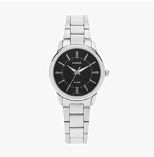 Casio LTP-1303D-1AVDF Steel band Silver Black Analog Womens Watch New Original