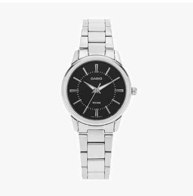 Casio LTP-1303D-1AVDF Steel band Silver Black Analog Womens Watch New Original