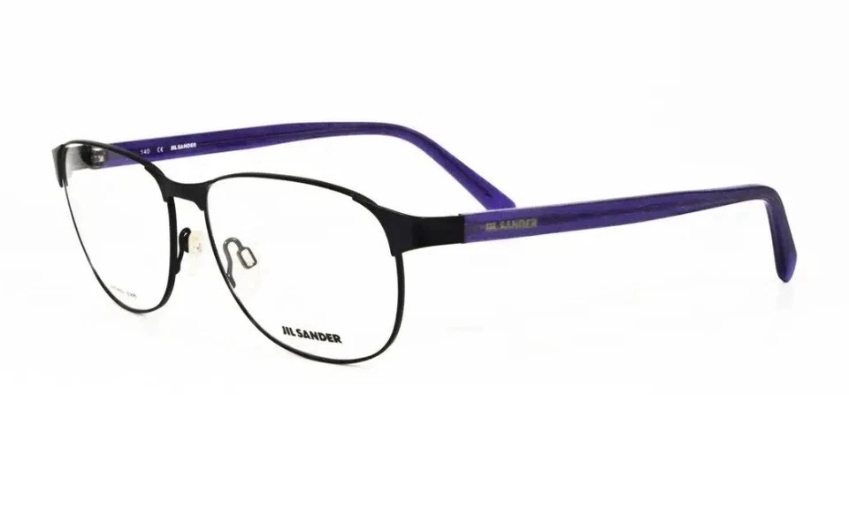 Marco de gafas Jil Sander JS2138 auténtico para hombre azul metal Wayfarer RTL $809 Foto 2 de 4
