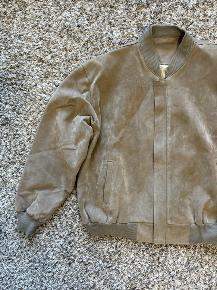 Chaqueta de Gamuza Estilo Bombardero Alta V Moda Hecha en Italia Talla Grande Foto 3 de 4