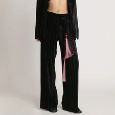 Sabina Musayev x Madewell Lotem Wide Leg Pleated Cocktail Pants Black S NWT B23