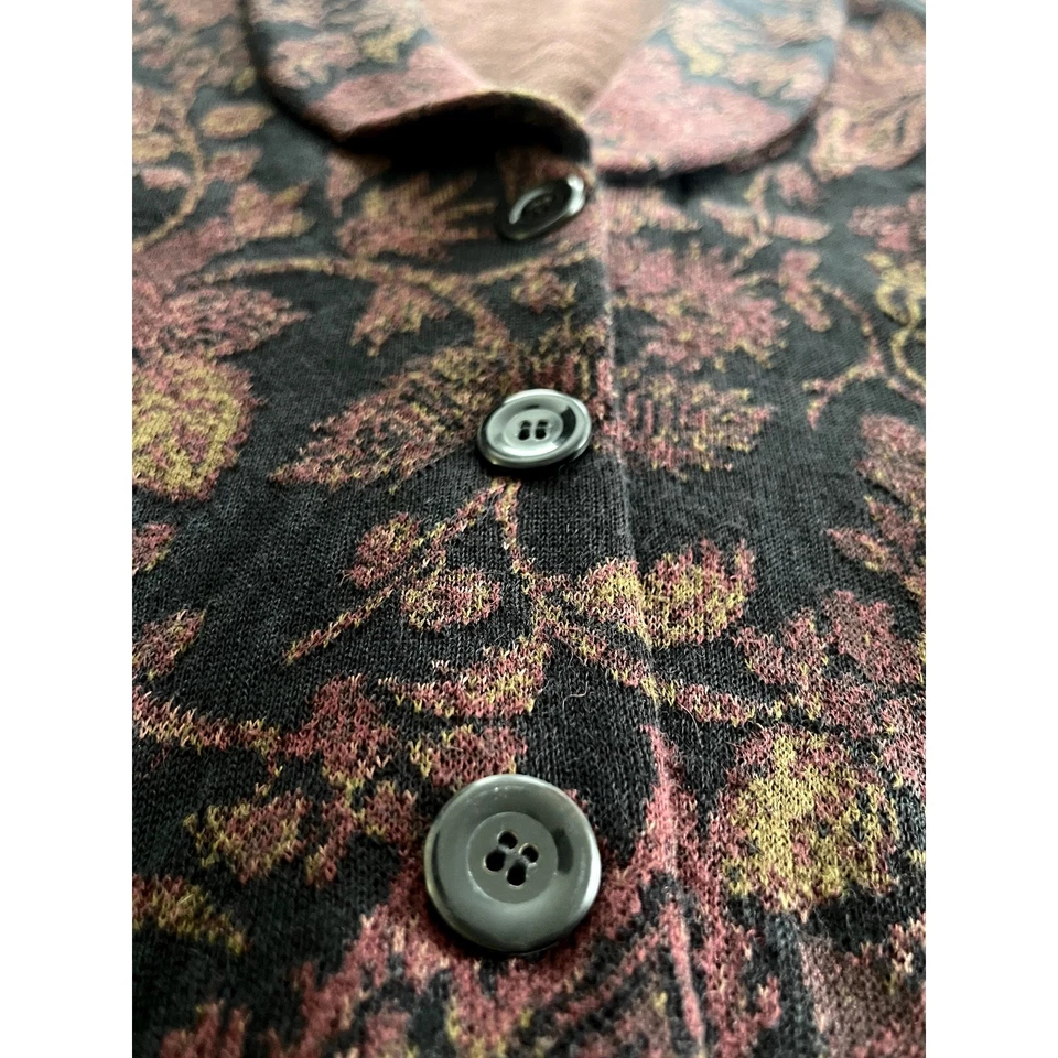 Peruvian Connection Sz L Jacquard Knit Jacket Alpaca Stretch Office Party Fitted - Image 4 of 4