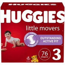 Huggies Little Movers Diapers - Size 3 - 76ct