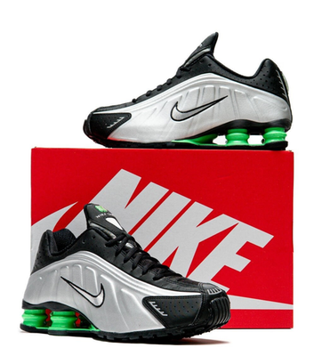 Nike Shox R4 Silver Sneakers Green Shock Running Shoes Retro  display picture 1