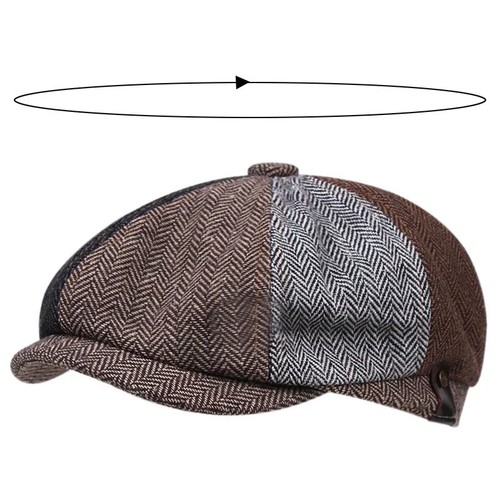 Octagonal Beret Hat Retro Style Comfortable Fabric Fashionable Headwear for Men - Picture 8 of 37