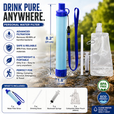 Personal Water Filter,Portable Water Purification Straw Water Filter Camping