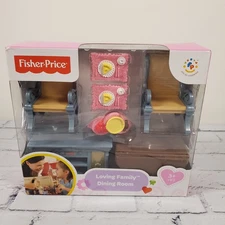 Fisher Price Loving Family Dining Room Doll Furniture Playset New