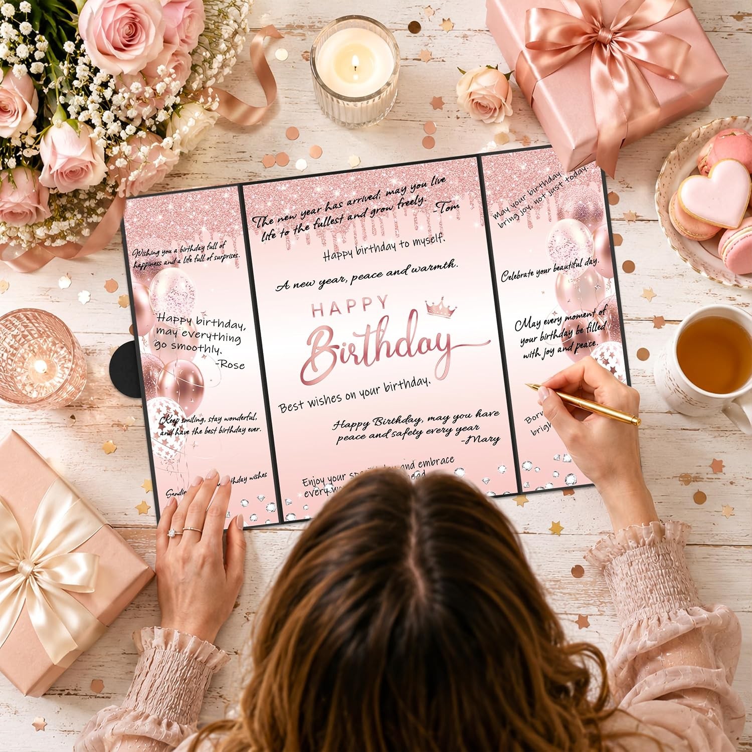 как выглядит Birthday Party Decoration Keepsake, Large Birthday Guest Sign in Book for фото