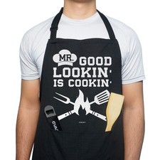 100 Cotton Black Funny Aprons Men Dad Husband Birthday Fathers Day Grilling