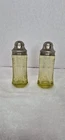 Federal Glass Madrid Salt Pepper Shaker Set 2pc Amber Yellow Depression Glass
