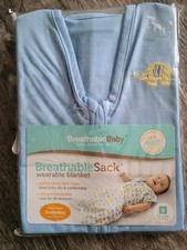 NIB   Breathable Baby Unisex Wearable Blanket Sleeping Sack Blue Elephants