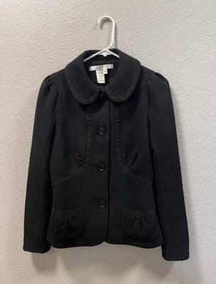 Studio M Women s Short Blazer Button Down Black Size 8