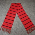 Polo Ralph Lauren Vtg Scarf Mens Unisex Lambs Wool Nylon Red Blue Striped Italy