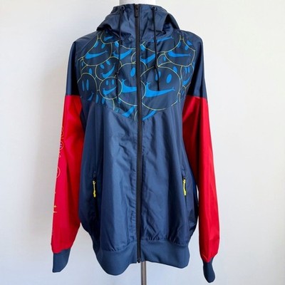 Nike Go the Extra Smile Windbreaker Mens Size XL Jacket Navy Blue Red Yellow New