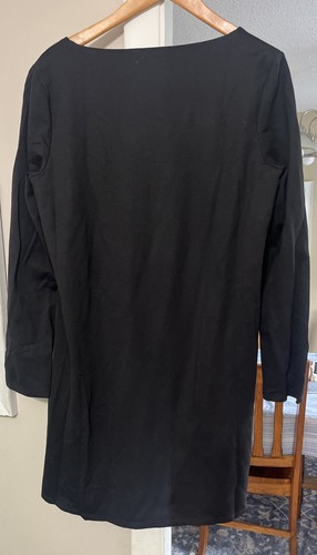 Tuckernuck Black Long Sleeve Middleton Dress sz XL Mini Shift A-Line Square Neck - Picture 7 of 7
