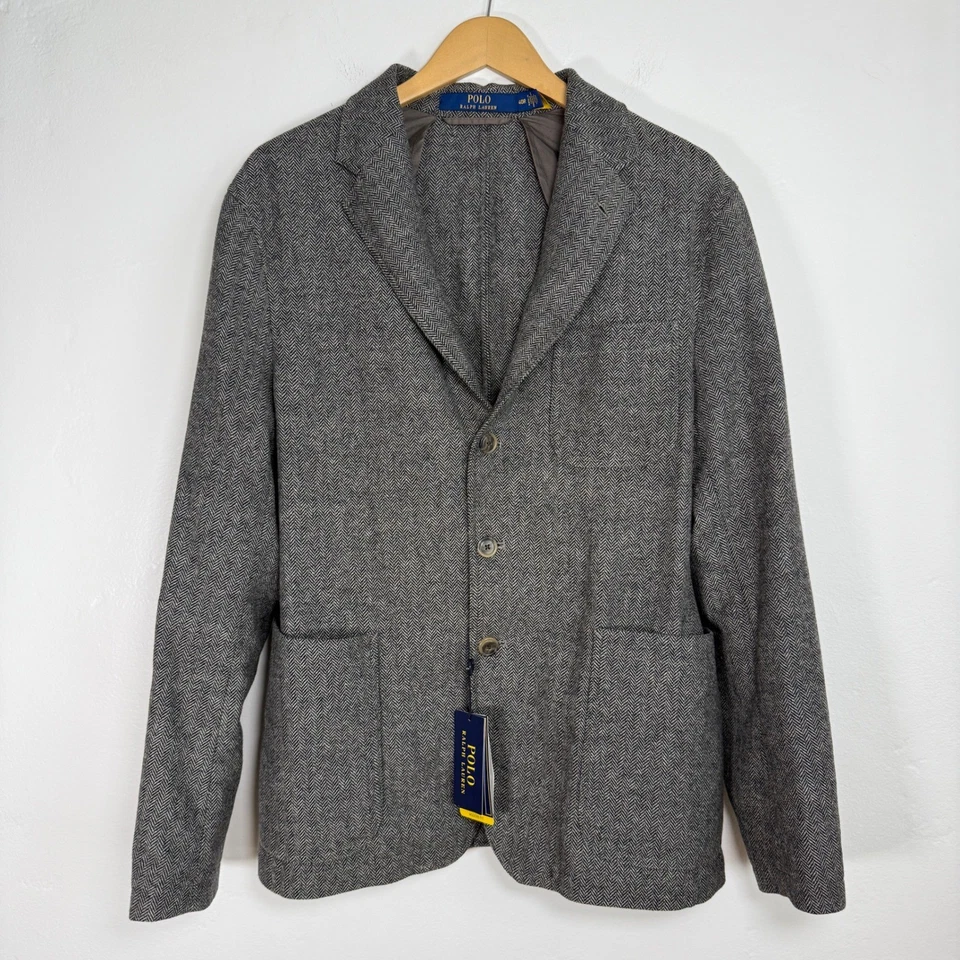 Polo Ralph Lauren Herringbone Modern Fit Sport Coat Jacket - Men's 40R - Image 2 of 4
