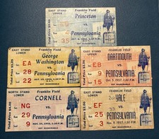1955 & 1957 Penn College Football Ticket Stubs Princeton Dartmouth Yale Cornell