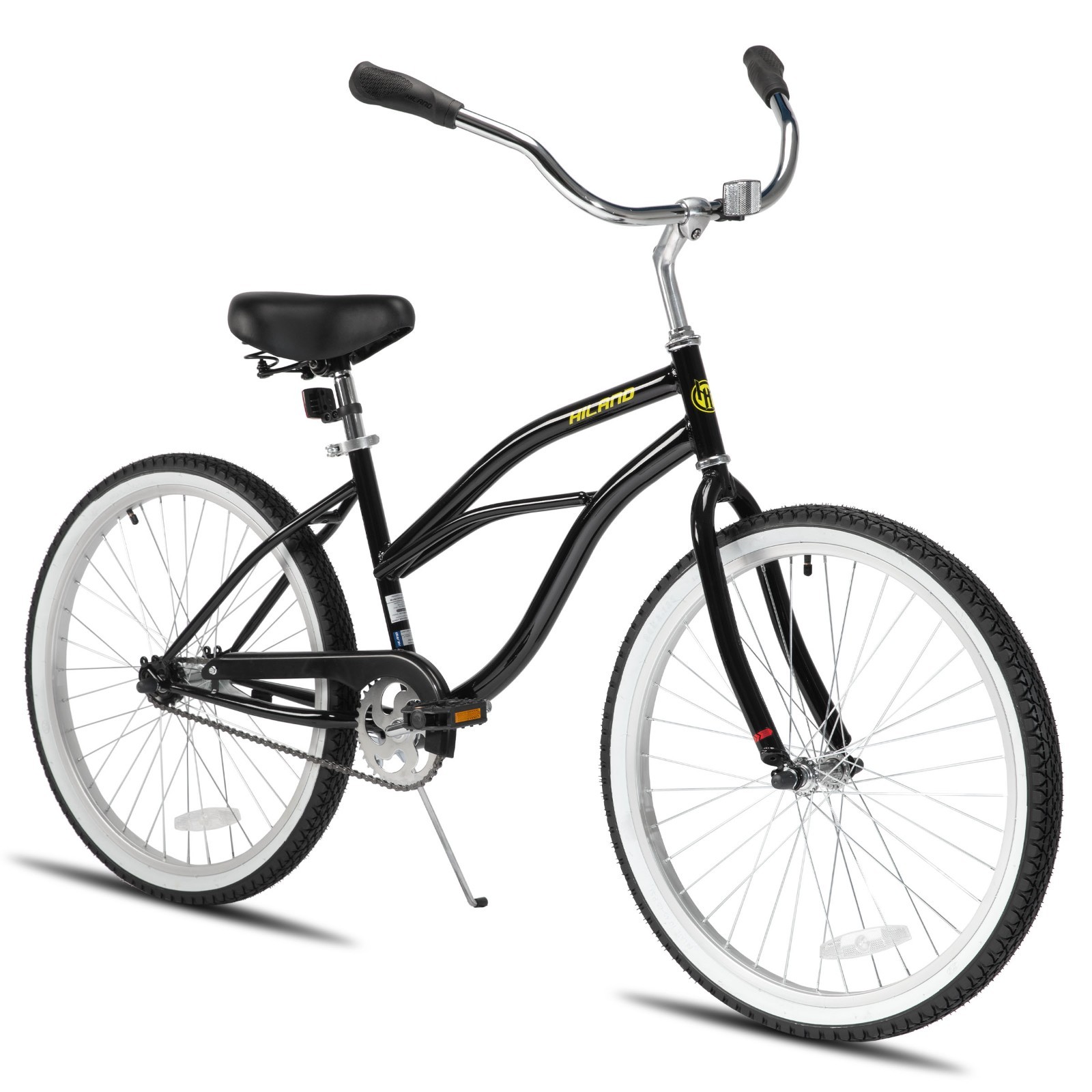 HILAND 26" Beach Cruiser Bike Single Speed Step-Through Commuter Coaster Brake