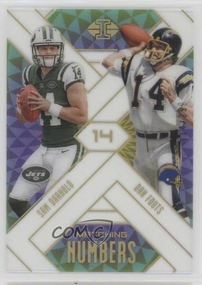2018 Illusions Matching Numbers Gold Sam Darnold Dan Fouts #1 Rookie RC HOF 1j2