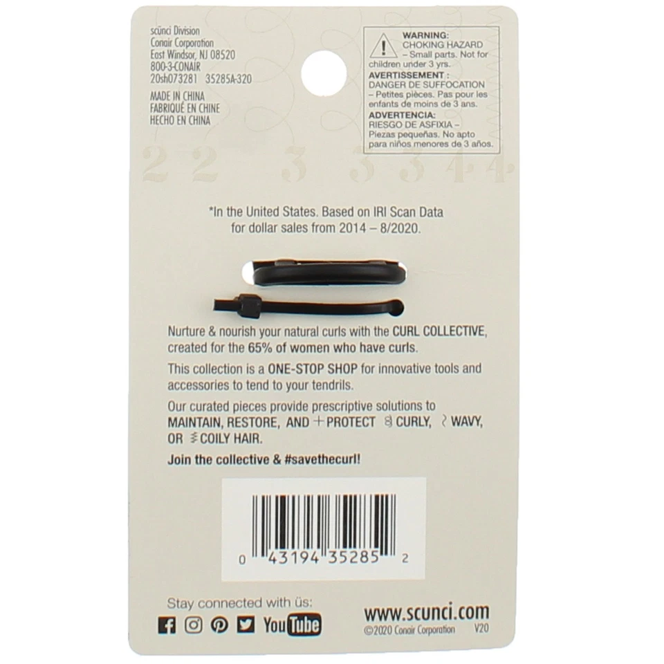 3 Pack Scunci The Curl Collective No Slip Grip Strong Hold Jaw Clip, Wavy - Image 2 of 2
