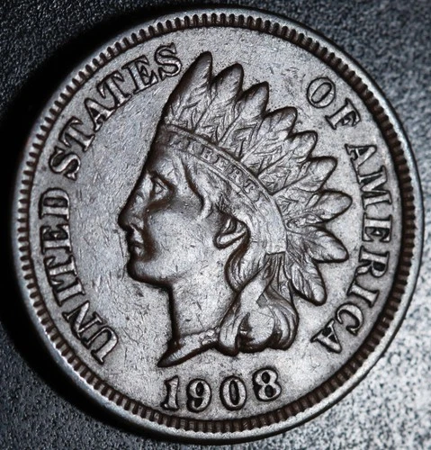 1908 INDIAN HEAD CENT - With LIBERTY & DIAMONDS - XF EF