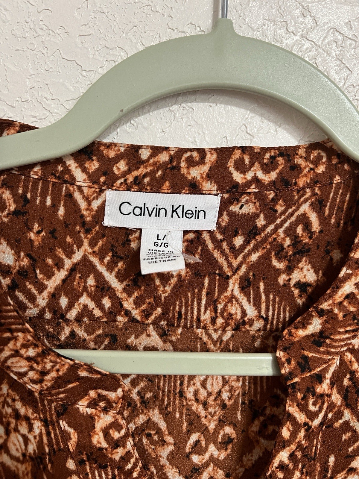 Calvin Klein Brown Patterned Blouse - image 2