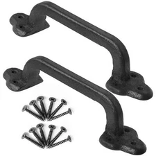 2 Pack 9 Inch Heavy Duty Barn Door Handles Cast Iron Gate Handle for Fence Gate