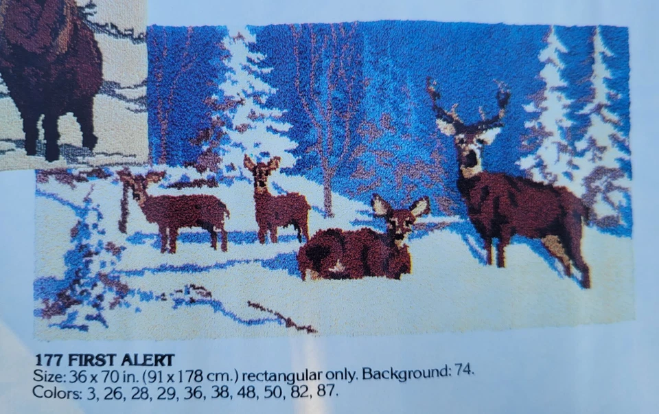 NEW Vintage *HUGE* Latch Hook Shillcraft 36" x 70" First Alert #177 - Image 3 of 3