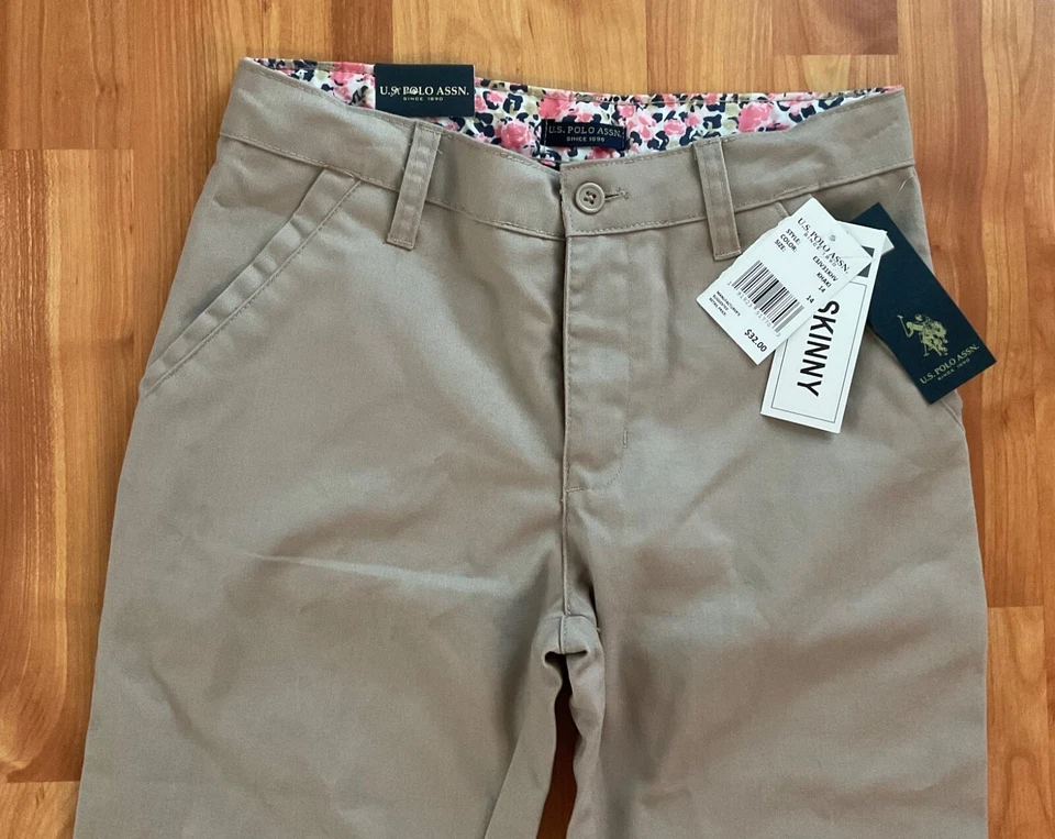 U.S. Polo Assn. Pantalones ajustados caqui para niñas talla 14 nuevos con etiquetas Foto 2 de 3