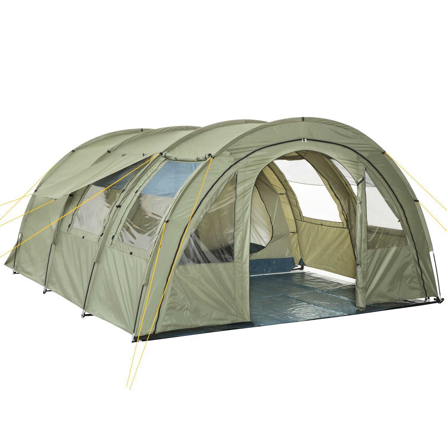 CampFeuer Zelt Multi für 4 Personen Olivgrün Tunnelzelt 5000 mm Wassersäule