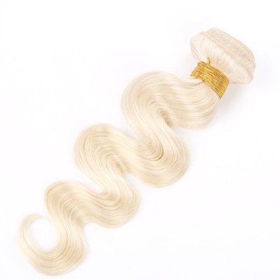 Platinum Blonde #60 Body Wave Highest Quality One Bundle Sew In Human Hair