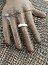 VINTAGE STERLING SILVER WEDDING BAND RING ESTATE 925 SZ 7 3/4 4.5MM WIDE