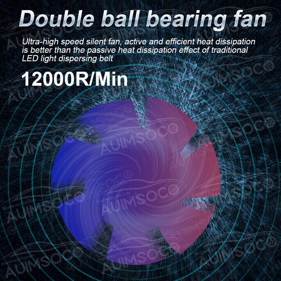 2Pcs H11 LED Headlight white Low beam lamp combo kit For Buick Terraza2005-2007 - Image 4 of 4