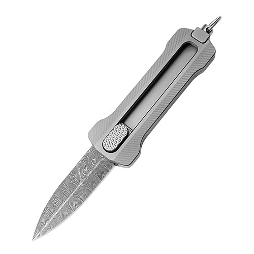 Coltello utilità EDC lega di titanio/damascato portatile campeggio esterno multiutensili - Foto 11 di 23