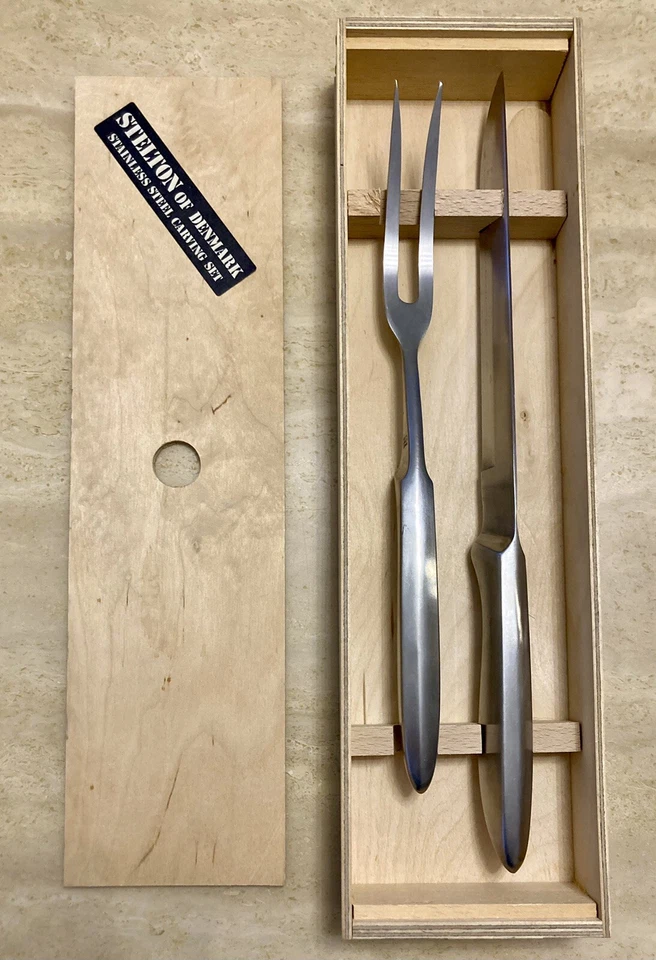 Juego de cuchillos de tenedor vintage de acero inoxidable Stelton of Denmark - NUEVO EN CAJA Foto 3 de 4