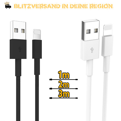 1m 2m 3m Ladekabel für iPhone 5s SE 6s 7 8 Plus 11 12 13 14 X Xr Xs Pro Max Mini