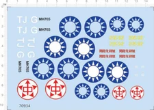 1/48 WWII China Air force Markings Roundel Transfer Sheet Water Slide Decal