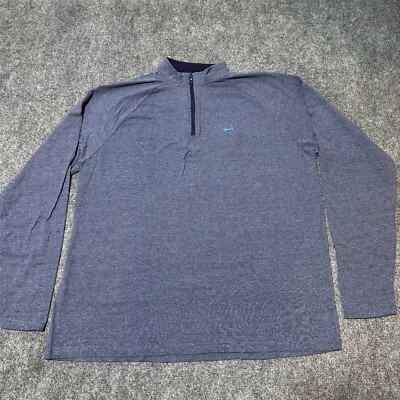 Cuffys Life Sweatshirt Mens Extra Large Blue Cotton Blend Quarter Zip Pullover