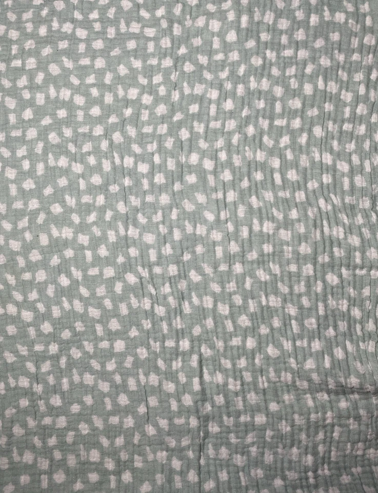 Manta Aden & Anais Blanca Cuadrada Formas Rectangulares Muselina Verde Envoltura Lovey Foto 4 de 4