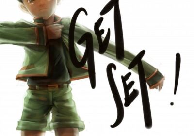 Anime hunter gon freecss dressing face cut off green Stitched Gaming Mat Desk