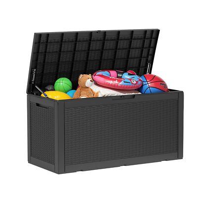 #ad DRATO 100 Gallon Large Deck Box Outdoor Storage Box for Patio Furniture Patio $300.99